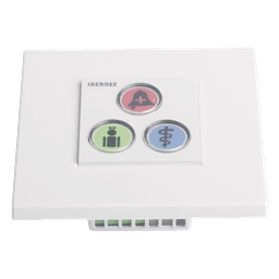 Módulo de Botones para Sistema de Llamadas / 3 Teclas Iluminadas / Retroalimentación Táctil y Audible / BUS RS485 / 12 V / Empotrado o Superficie