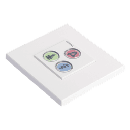 Módulo de Botones para Sistema de Llamadas / 3 Teclas Iluminadas / Retroalimentación Táctil y Audible / BUS RS485 / 12 V / Empotrado o Superficie