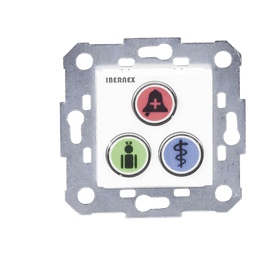 Módulo de Botones para Sistema de Llamadas / 3 Teclas Iluminadas / Retroalimentación Táctil y Audible / BUS RS485 / 12 V / Empotrado o Superficie