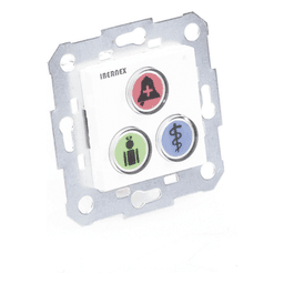 Módulo de Botones para Sistema de Llamadas / 3 Teclas Iluminadas / Retroalimentación Táctil y Audible / BUS RS485 / 12 V / Empotrado o Superficie