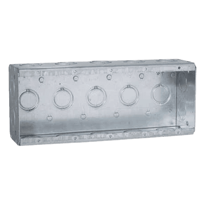 Caja Multigang / 5 Gang / Profundidad 2.5 in / 19 Entradas 1/2"-3/4" / Capacidad 79.5 cu. in / Acero Galvanizado