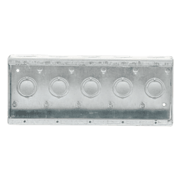Caja Multigang / 5 Gang / Profundidad 2.5 in / 19 Entradas 1/2"-3/4" / Capacidad 79.5 cu. in / Acero Galvanizado