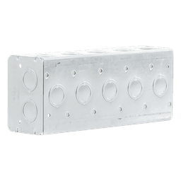 Caja Multigang / 5 Gang / Profundidad 2.5 in / 19 Entradas 1/2"-3/4" / Capacidad 79.5 cu. in / Acero Galvanizado