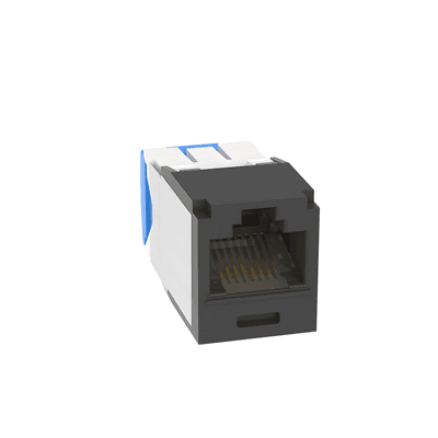 Conector Jack RJ45 / Categoría 6A / Sin Blindaje / Terminación sin Impacto / Gel Anti-Corrosión / 22-26 AWG / Negro