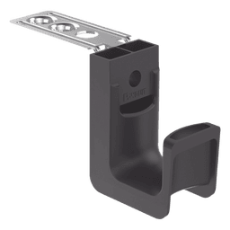 Sujetador STRONGHOLD tipo J (J-Hook), Con Soporte para Montaje en Techo, Para 8 Cables Cat6, Nylon 6.6, Color Negro, Paquete de 50 Piezas