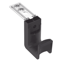 Sujetador STRONGHOLD tipo J (J-Hook), Con Soporte para Montaje en Techo, Para 8 Cables Cat6, Nylon 6.6, Color Negro, Paquete de 50 Piezas