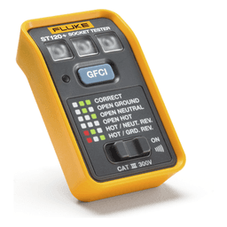 Probador de Tomacorriente / GFCI y Estándar / Señal Acústica / 6 Estados de Cableado / CAT III 300V / LEDs de Alto Brillo