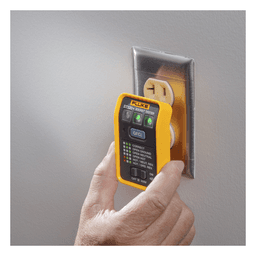 Probador de Tomacorriente / GFCI y Estándar / Señal Acústica / 6 Estados de Cableado / CAT III 300V / LEDs de Alto Brillo