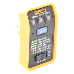 Probador de Tomacorriente / GFCI y Estándar / Señal Acústica / 6 Estados de Cableado / CAT III 300V / LEDs de Alto Brillo