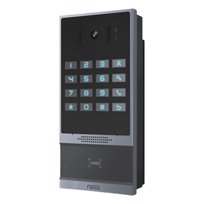 Videoportero SIP para Control de Acceso, Teclado numérico iluminado, 2 relevadores, anti-vandálico, IP66 y IK07, PoE