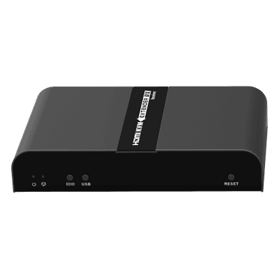 Receptor Compatible para Kits TT671KVM | Resolución 4K@30Hz | Cat 6/6A/7 | Distancia de 100 m | IPCOLOR | Cero Latencia | Control IR | Compatible con Switch Gigabit para control KVM múltiple.