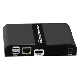 Receptor Compatible para Kits TT671KVM | Resolución 4K@30Hz | Cat 6/6A/7 | Distancia de 100 m | IPCOLOR | Cero Latencia | Control IR | Compatible con Switch Gigabit para control KVM múltiple.