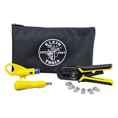 Kit de Instalación de Cable UTP / Pelacables Radial / Ponchadora Modular / Ponchadora 110 / 6 Conectores RJ45-Cat5E / Estuche con Cierre Relámpago