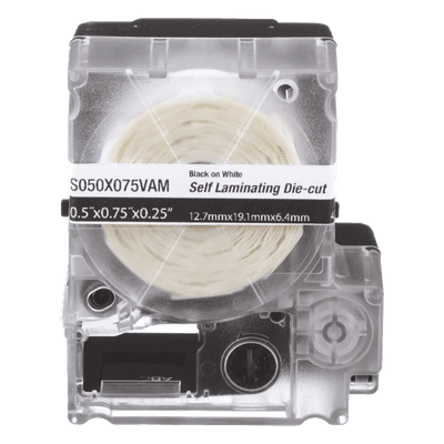Casete de 200 Etiquetas Autolaminadas de 25.4 x 38.1 mm (1 x 1.5 Pulgadas), para Cables de 3.1 a 7 mm (0.12 a 0.28 Pulgadas) de Diámetro, Área de Impresión Color Blanco