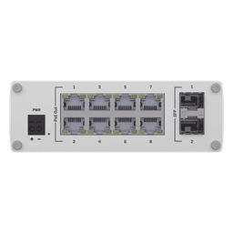 Switch Industrial No-Administrable 8 puertos Gigabit PoE 802.3af/at, 2 puertos SFP