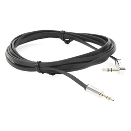 Cable Auxiliar Plano / 2 m (6.6 ft) / Conector 3.5 mm Macho-Macho / Ángulo 90° a Recto / Audio Estéreo Hi-Fi