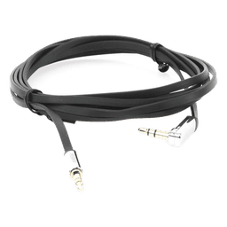 Cable Auxiliar Plano / 2 m (6.6 ft) / Conector 3.5 mm Macho-Macho / Ángulo 90° a Recto / Audio Estéreo Hi-Fi