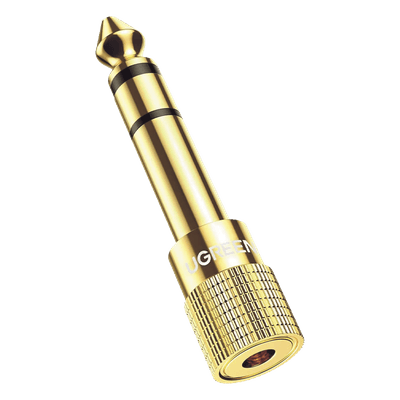 Adaptador (Convertidor) de Audio 3.5mm Hembra a 6.5mm Macho / Plug & Play / Superficie de Rosca Antideslizante / Calidad de sonido sin pérdidas