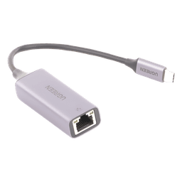 Adaptador de Red USB-C 3.1 (5 Gbps) a RJ45 | Thunderbolt 3 | Admite 10/100/1000 Mbps |  Chip Inteligente | Amplia Compatibilidad | Caja de Aluminio | Longitud del cable 10 cm.