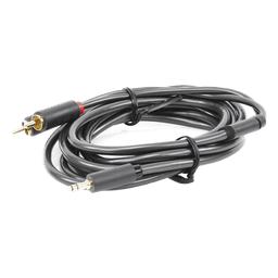 Cable Adaptador de 3.5mm Macho a 2 RCA Macho / 3 Metros (9.84 Pies) / Color Gris / Blindaje Múltiple / ABS / Alta Calidad