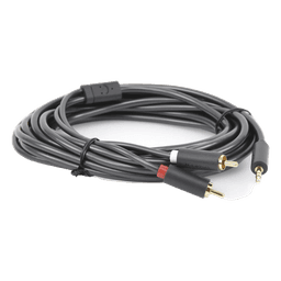 Cable de Audio 3.5mm a 2 RCA Macho / 5 Metros (16.40 Pies) / Blindaje Múltiple / Conectores Oro 24K / TPE Ecológico / ABS