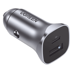Cargador de Auto 24W | Puerto USB-A y USB-C | Carga Rápida | Compatible con Vehículos de 12 y 24 VCD | PD3.0 + QC3.0 | Indicador Led | Diseño Compacto | Chip Inteligente | Caja de Aluminio