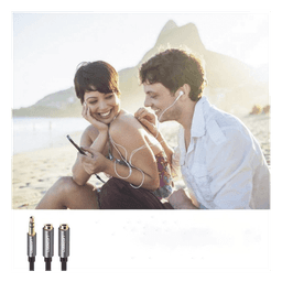 Divisor de Audio / 3.5mm Macho a 2x 3.5mm Hembra / 25 cm (0.82 pies) / TPE / Negro