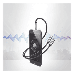 Divisor de Audio / 3.5mm Macho a 2x 3.5mm Hembra / 25 cm (0.82 pies) / TPE / Negro