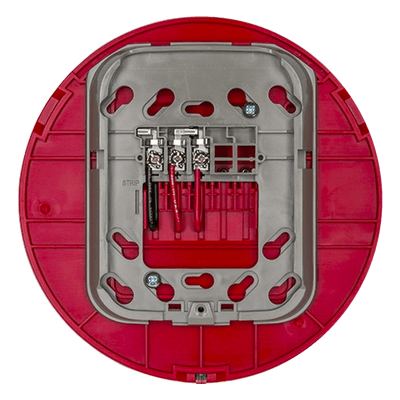 Base audiovisual inalámbrica direccionable para montaje en techo, color rojo, línea SWIFT compatible con paneles Fire-Lite