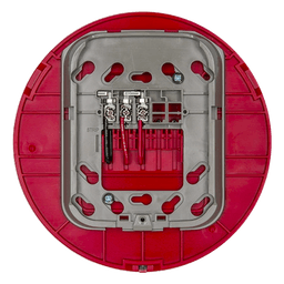 Base audiovisual inalámbrica direccionable para montaje en techo, color rojo, línea SWIFT compatible con paneles Fire-Lite