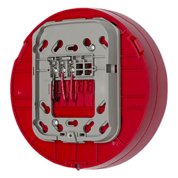 Base audiovisual inalámbrica direccionable para montaje en techo, color rojo, línea SWIFT compatible con paneles Fire-Lite