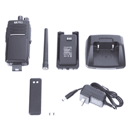 Radio Portátil UHF 400-512 MHz, Digital DMR y Analógico, 5 W, Incluye antena, batería, cargador y clip,  16 canales preconfigurados