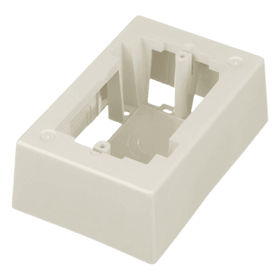 Caja de Pared Superficial, Uso Universal con Placas de Pared, Con Cinta Adhesiva, Color Blanco Mate