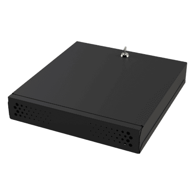 Gabinete de Seguridad para DVR/NVR / Acero Calibre 20 / Ancho 396 mm / Compatible con Rack 19' / Ventilación Lateral