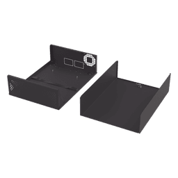 Gabinete Metálico para DVR/NVR / Acero Calibre 20 / 525x180x677 mm / Chapa con Llave / Compatible Ventilador 120 mm / Fijación Mesa o Escritorio