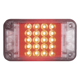 Luz de Advertencia LED / 66 LEDs / 7x4 Pulgadas / 12 VCC / 10 Patrones de Destello / Montaje Permanente