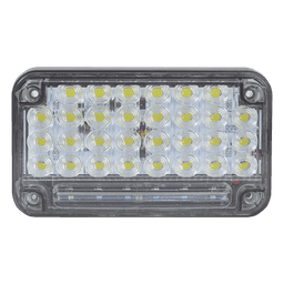 Luz de Advertencia LED / 66 LEDs / 7x4" / 12 VCC / 10 Patrones de Destello / Montaje Permanente / Color Claro