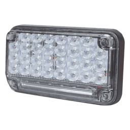 Luz de Advertencia LED / 66 LEDs / 7x4" / 12 VCC / 10 Patrones de Destello / Montaje Permanente / Color Claro