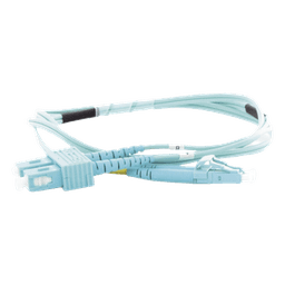 Jumper de Fibra Óptica Multimodo OM3 50/125 LC-SC OFNR (Riser), 2.0 mm, Dúplex, Aqua, 1 metro (3.28 pies)