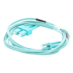 Jumper de Fibra Óptica Multimodo OM3 50/125 LC-SC OFNR (Riser), 2.0 mm, Dúplex, Aqua, 3 metros (9.84 pies)