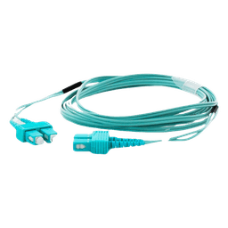 Jumper de Fibra Óptica Multimodo OM3 50/125 SC-SC OFNR (Riser), 2.0 mm, Dúplex, Aqua, 3 Metros (9.84 Pies)