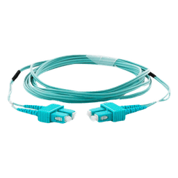 Jumper de Fibra Óptica Multimodo OM3 50/125 SC-SC OFNR (Riser), 2.0 mm, Dúplex, Aqua, 3 Metros (9.84 Pies)
