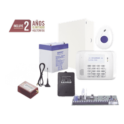 Kit de alarma / panel VISTA-48 / comunicador 4G LTE-M multimarca MN02-LTE-M / botón de pánico con detección de caídas / app RControl