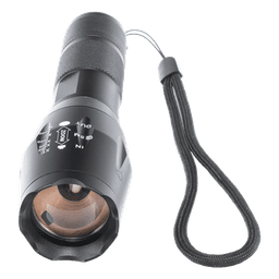 Linterna LED Táctica / 800 Lúmenes / IPX4 / Zoom Ajustable / Doble Alimentación / Aluminio