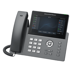 Teléfono IP Wi-Fi, Grado Operador, 12 líneas SIP con 6 cuentas, pantalla táctil  7", puertos Gigabit, Bluetooth, PoE, codec Opus, IPV4/IPV6 con gestión en la nube GDMS