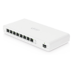 Switch PoE Pasivo / 8 Puertos GbE / 1 Puerto SFP / 110 W (27 V) / 30 W por Puerto / Aislamiento de Puertos / DHCP Snooping