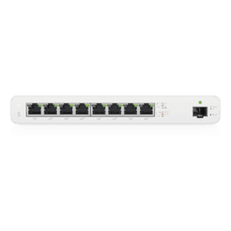 Switch PoE Pasivo / 8 Puertos GbE / 1 Puerto SFP / 110 W (27 V) / 30 W por Puerto / Aislamiento de Puertos / DHCP Snooping