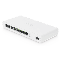 Switch PoE Pasivo / 8 Puertos GbE / 1 Puerto SFP / 110 W (27 V) / 30 W por Puerto / Aislamiento de Puertos / DHCP Snooping