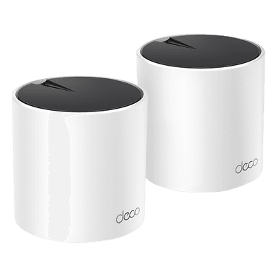 Kit 2 Routers Inalámbricos MESH Interior para Hogar / Doble Banda Wi-Fi 6 AX3000 Mbps / 3 Puerto Gigabit WAN/LAN / 2 Antenas Internas / Administración Mediante la App Deco (iOS, Android) / Protección HomeShield
