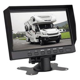 Sistema de Cámara de Reversa Alámbrico / Monitor LCD 7 Pulgadas Full HD / Cámara IR CMOS 18 LEDs / Ángulo de Visión 120° / IP69K / 12/24 VCC / Cable 20 m (65.6 ft)